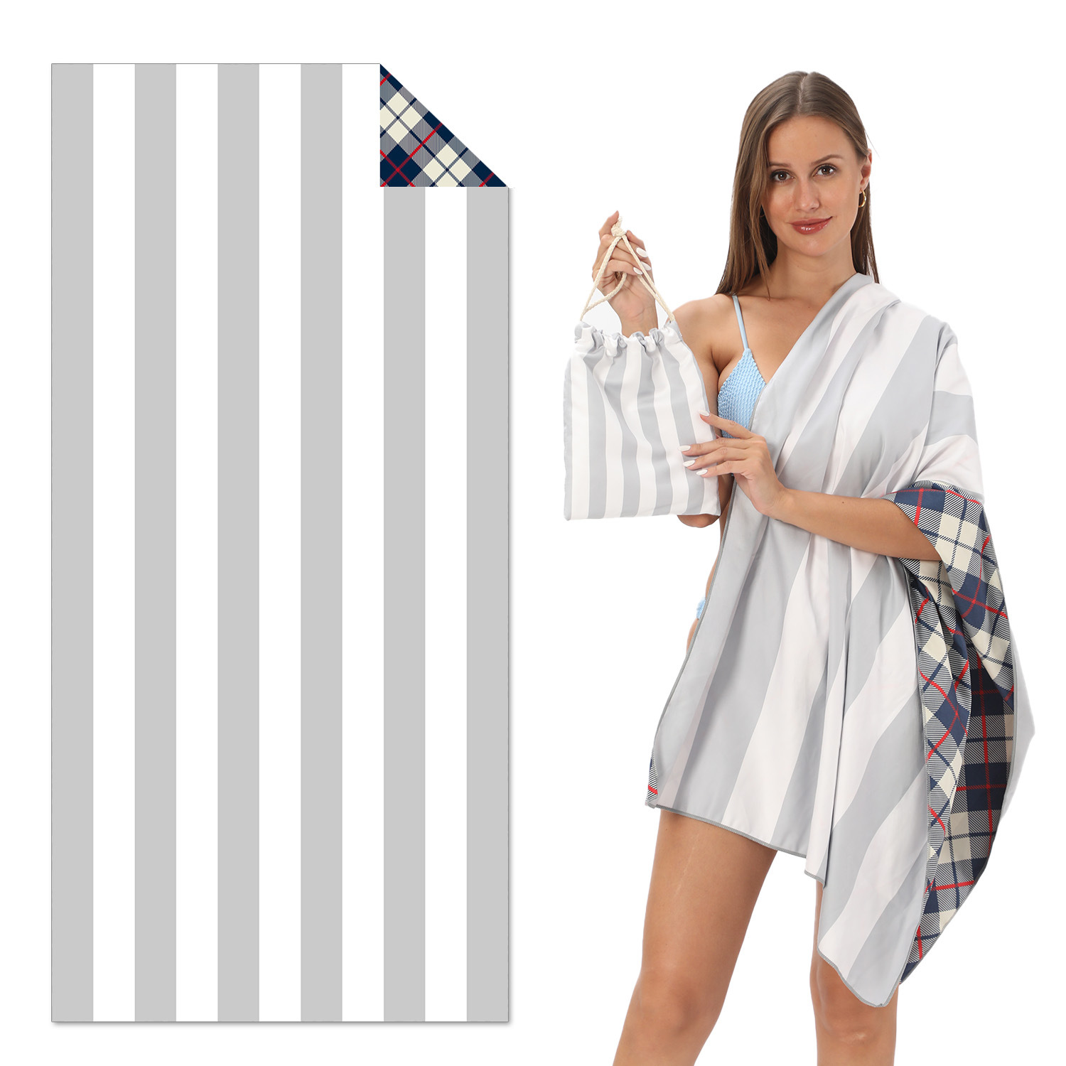 V888-ELOSUNG19535-202503071446-00 TW17 - Double-Sided Printed Beach Towel - Soft Microfiber - 100x180cm - Image 1