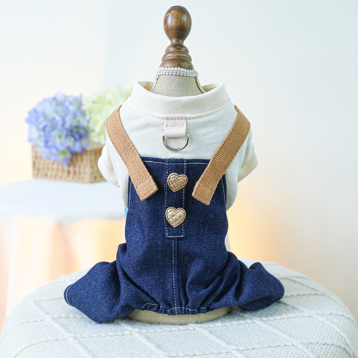 V888-ELOSUNG19764-202503141130-00 M Beige Punk Strappy Pants Cute Four-Legged Dog Clothes - Spring/Summer Pet Outfit, Soft & Breathable - Image 1