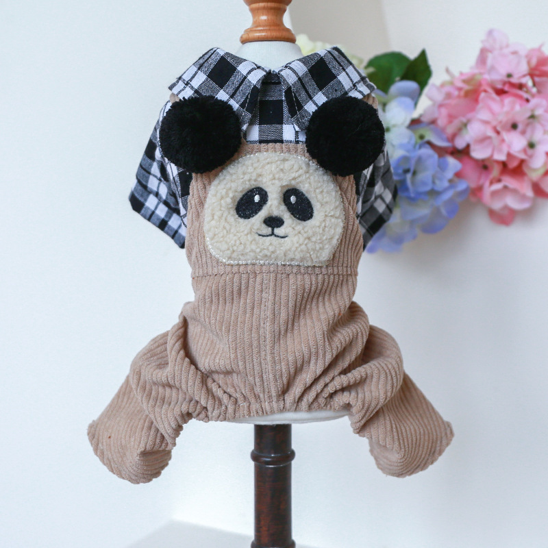 V888-ELOSUNG19809-202503141141-00 M Panda Ball Bib Pants Cute Four-Legged Dog Clothes - Spring/Summer Pet Outfit, Soft & Breathable - Image 1