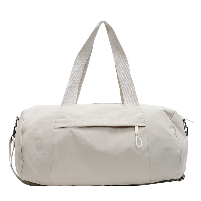 V888-ELOSUNG19864-202503181115-00 Beige Candy-Colored Women's Gym Duffel Bag - Large Capacity Cylindrical Travel Tote with Handles - Image 1