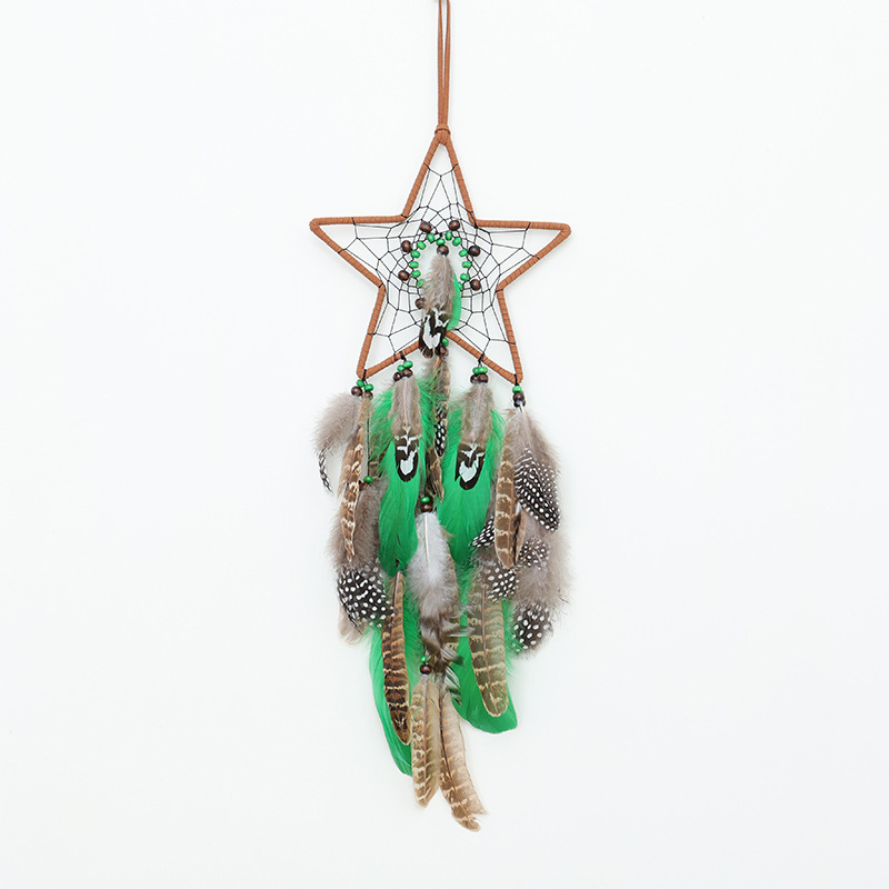 V888-ELOSUNG19922-202503211730-00 Star Boho Forest Dreamcatcher Wind Chime Pendant - INS Style Moonlit Serenity Decor - Image 1