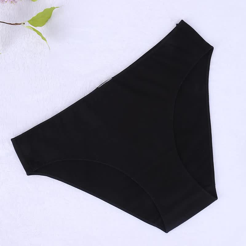 V888-ELOSUNG20160-224777-00 4 pcs Black High-Waisted Cotton Bikini Briefs for Women, Slim Fit & Comfortable M Size - Image 1