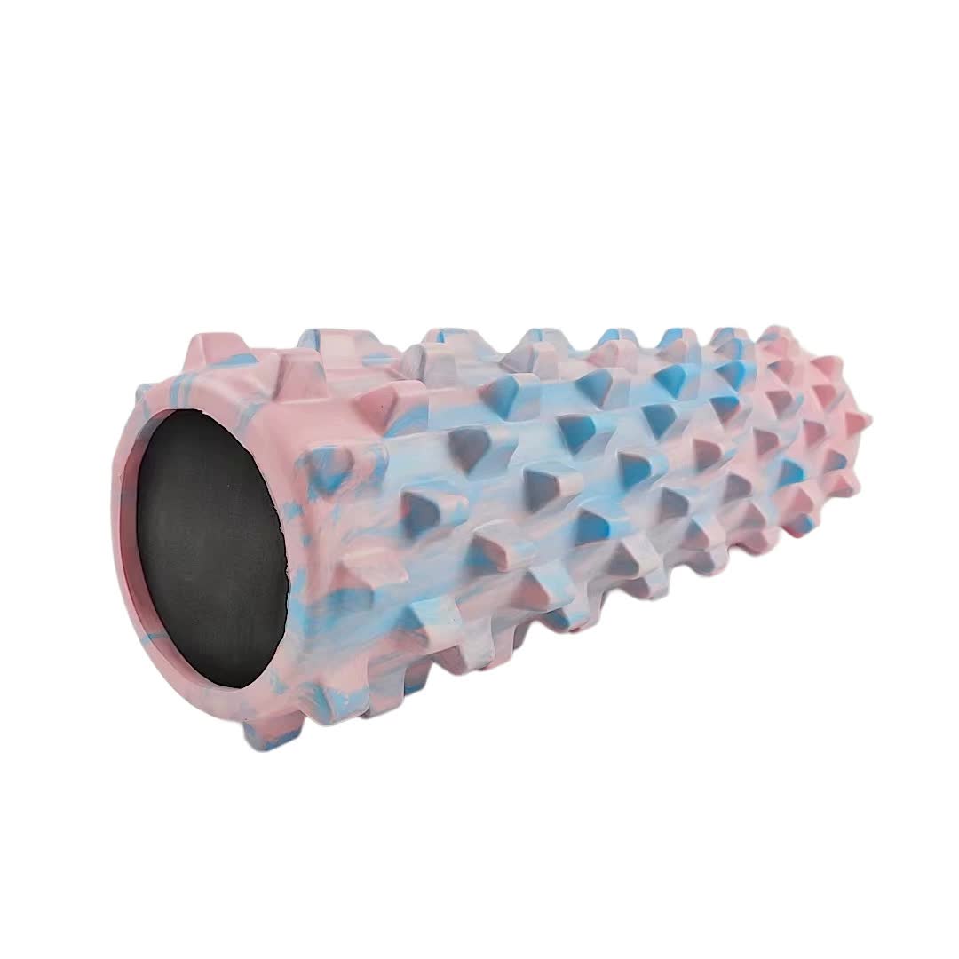 V888-ELOSUNG20283-225936-00 Colorful Solid Yoga Foam Roller 45cm - Colorful Wolf Tooth Design Muscle Relaxation Massage Stick for Fitness and Sports - Image 1