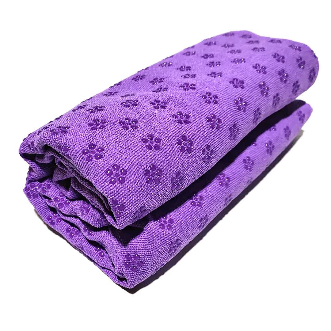 V888-ELOSUNG20291-225949-00 Purple Plum Blossom Yoga Towel Mat - Absorbent, Thick, Non-Slip, Portable Fitness Blanket for Home Use 183*63CM - Image 1