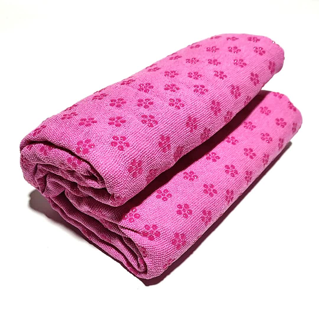 V888-ELOSUNG20292-225950-00 Rose red Plum Blossom Yoga Towel Mat - Absorbent, Thick, Non-Slip, Portable Fitness Blanket for Home Use 183*63CM - Image 1