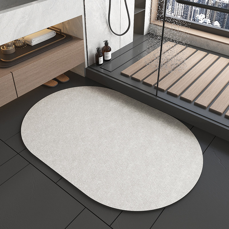 V888-ELOSUNG20647-202502261735-00 Oval dark Beige Quick-Dry Absorbent Non-Slip Bath Rug for Bathroom, Kitchen & Entryway 50x80cm - Image 1