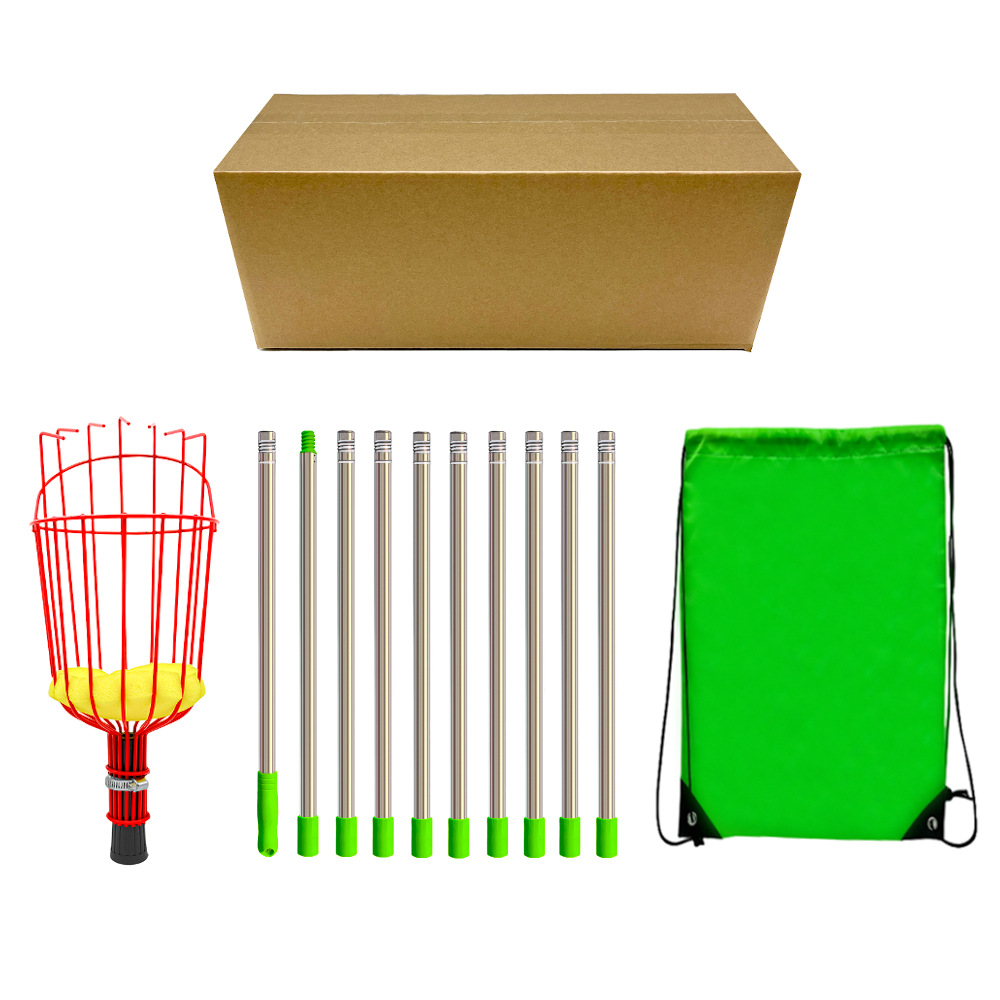 V888-ELOSUNG20660-202502271152-00 Fruit picking tool with telescopic pole - stainless steel fruit picking pole, high altitude tree fruit picking tool 4m - Image 1