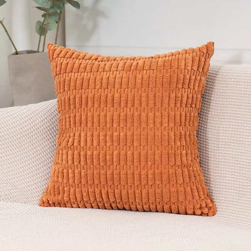 V888-ELOSUNG20710-202502281134-00 Orange Set of 2 Corduroy Style Throw Pillow Covers - Machine Washable 45*45CM - Image 1