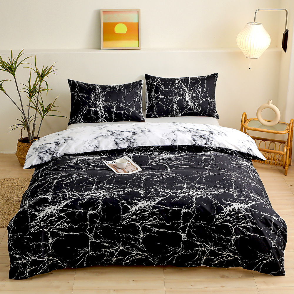 V888-ELOSUNG20744-202503030942-00 Smudge pattern Duvet Cover - 3 Piece Bedding Set (with Corner Ties)Quilt cover 200cm x 230cm, pillowcase 51 x 92cm - Image 1