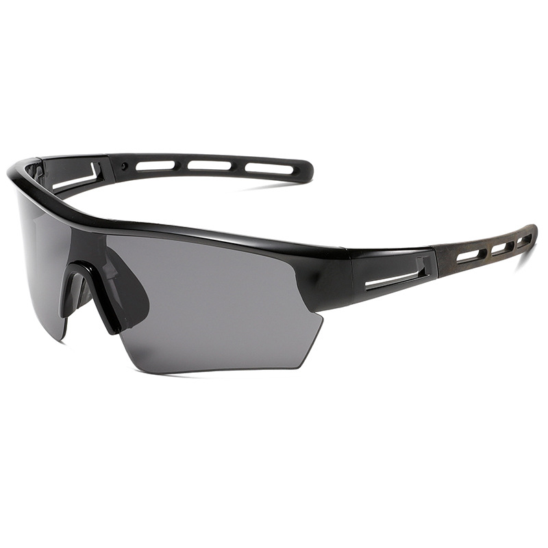 V888-ELOSUNG20770-202503041215-00 2 pcs Outdoor Sports Sunglasses - UV Protection HD Lenses for Cycling, Boating, Fishing(Black frame black gray film) - Image 1