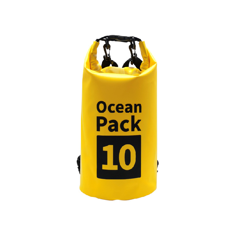 V888-ELOSUNG20805-202503051026-00 Yellow 10L Waterproof Dry Bag - PVC Mesh Rafting & Swimming Backpack - Image 1