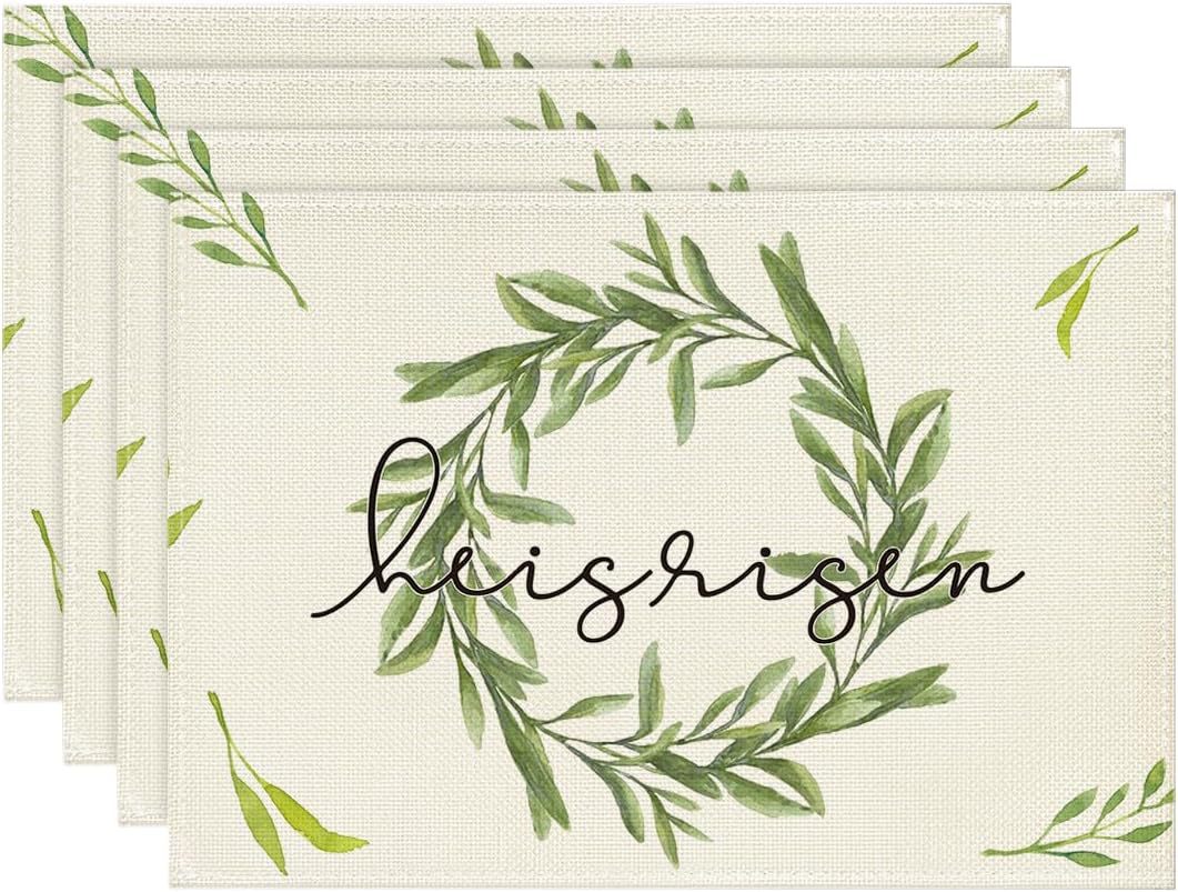 Easter Cotton-Linen Placemats - Set of 4 Anti-Stain Table Mats(Style 19)