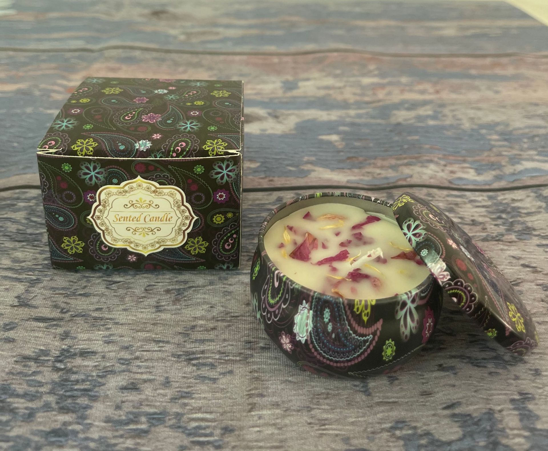 V888-ELOSUNG20874-202503071425-00 Small Scented Candle Set - 4 Soy Wax Candles, Travel Candle Set (Sandalwood) - Image 1