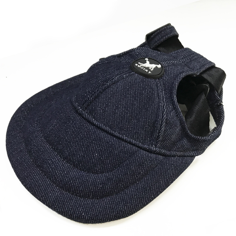 V888-ELOSUNG21183-227258-00 Size S Dark Blue Adjustable Pet Baseball Cap for Cats and Dogs - Cute Sun Protection Hat for Outdoor Adventures - Image 1