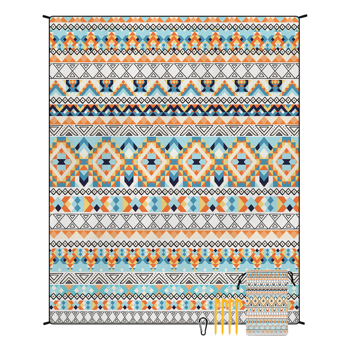 V888-ELOSUNG21215-202502241411-00 Style STD-001-6 Colorful Quick Dry Beach Mat Sand Proof Waterproof Outdoor Picnic Blanket - Compact & Lightweight - Image 1