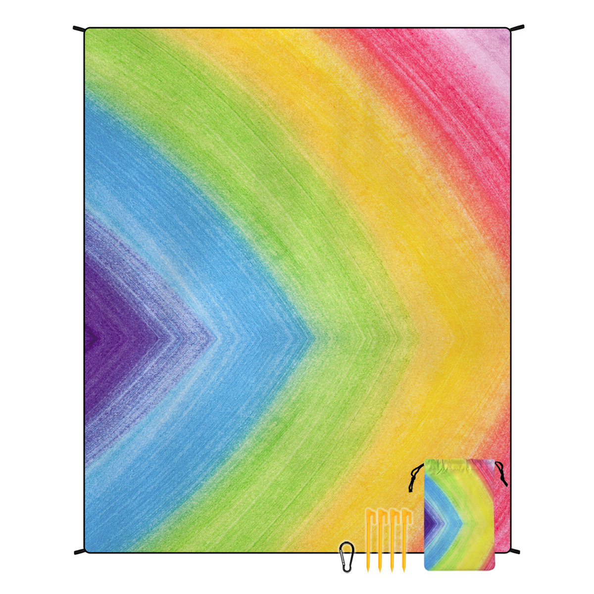 V888-ELOSUNG21216-202502241411-00 Style STD-001-7 Colorful Quick Dry Beach Mat Sand Proof Waterproof Outdoor Picnic Blanket - Compact & Lightweight - Image 1