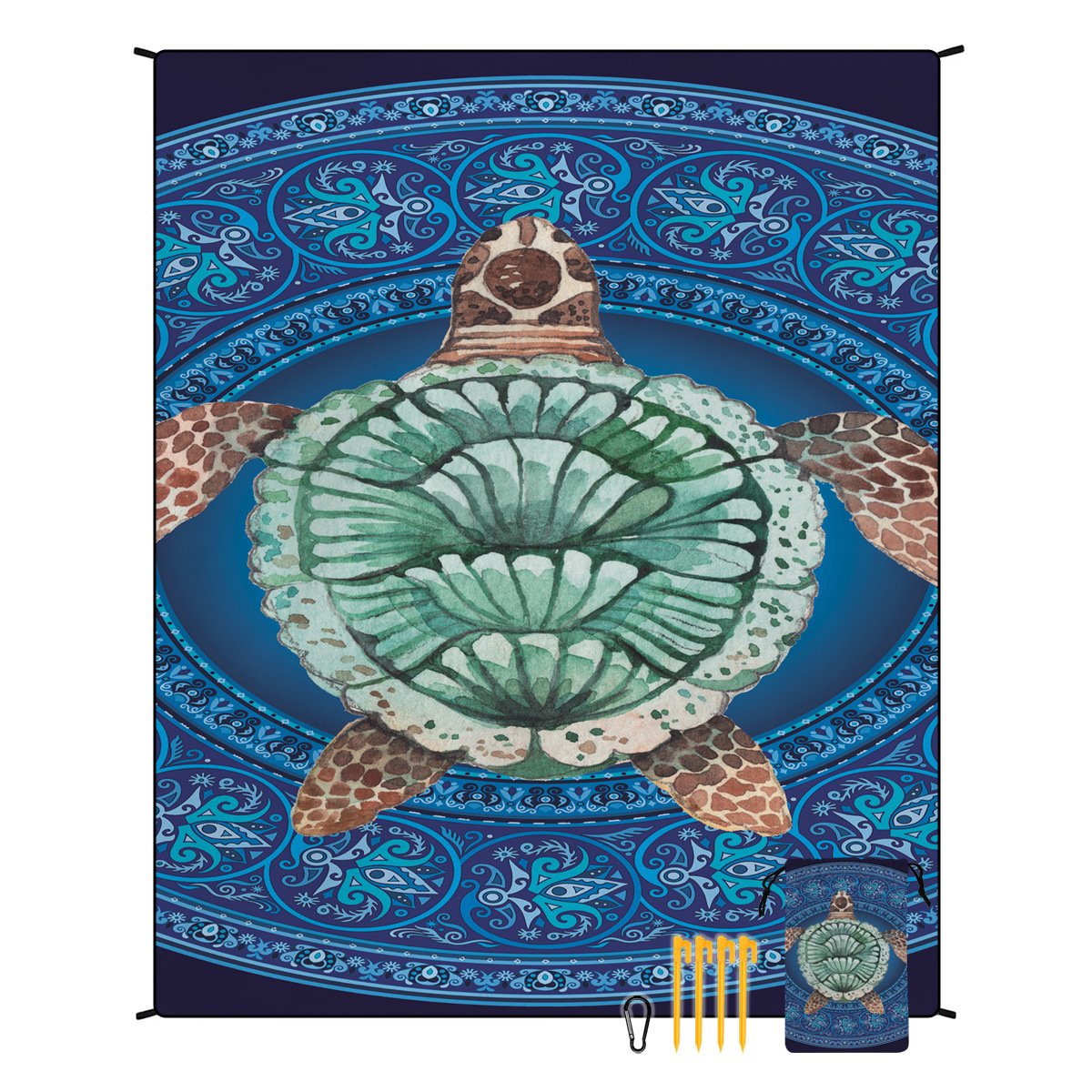 V888-ELOSUNG21220-202502241428-00 Style STD-001-11 Blue Quick Dry Beach Mat Sand Proof Waterproof Outdoor Picnic Blanket - Compact & Lightweight - Image 1