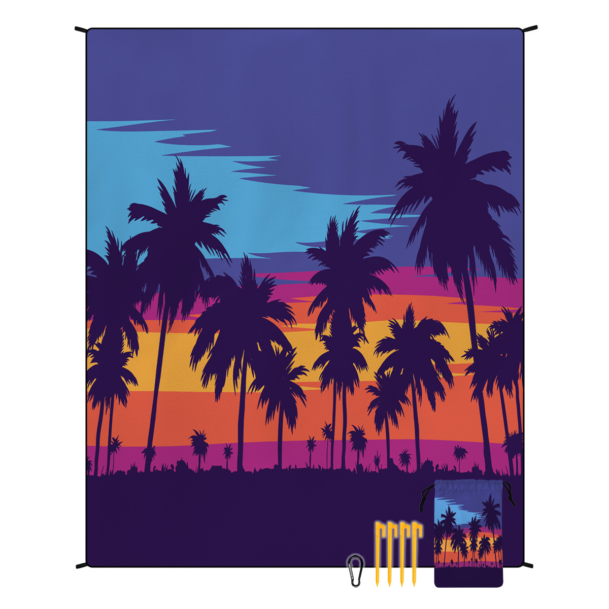 V888-ELOSUNG21223-202502241430-00 Style STD-001-14 Colorful Quick Dry Beach Mat Sand Proof Waterproof Outdoor Picnic Blanket - Compact & Lightweight - Image 1