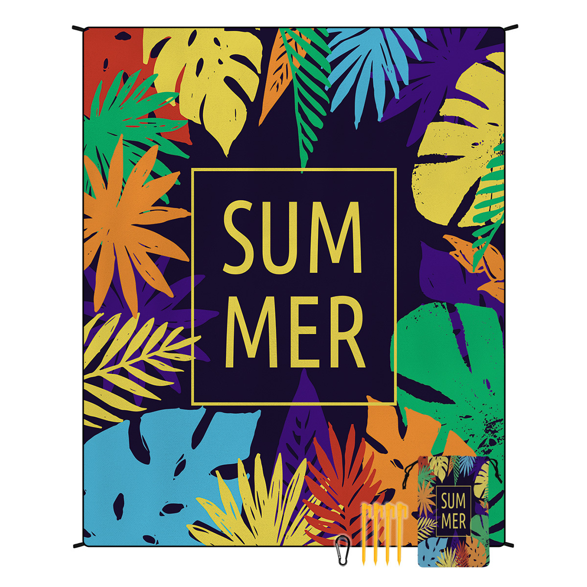 V888-ELOSUNG21227-202502241431-00 Style STD-001-18 Colorful Quick Dry Beach Mat Sand Proof Waterproof Outdoor Picnic Blanket - Compact & Lightweight - Image 1