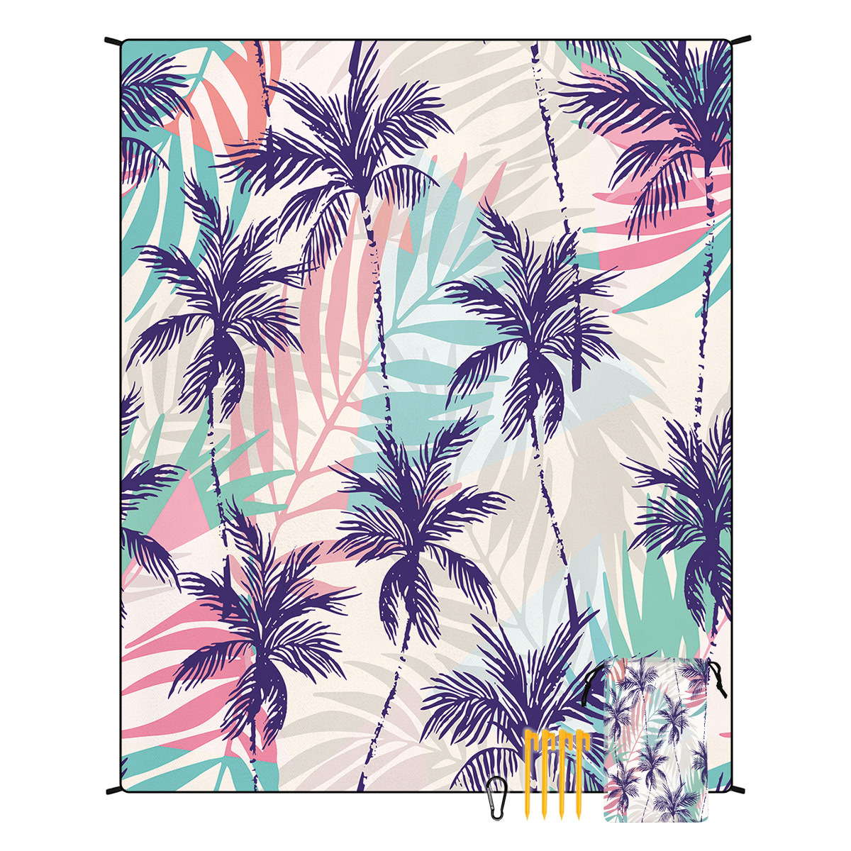 V888-ELOSUNG21240-202502241506-00 Style STD-001-31 Colorful Quick Dry Beach Mat Sand Proof Waterproof Outdoor Picnic Blanket - Compact & Lightweight - Image 1