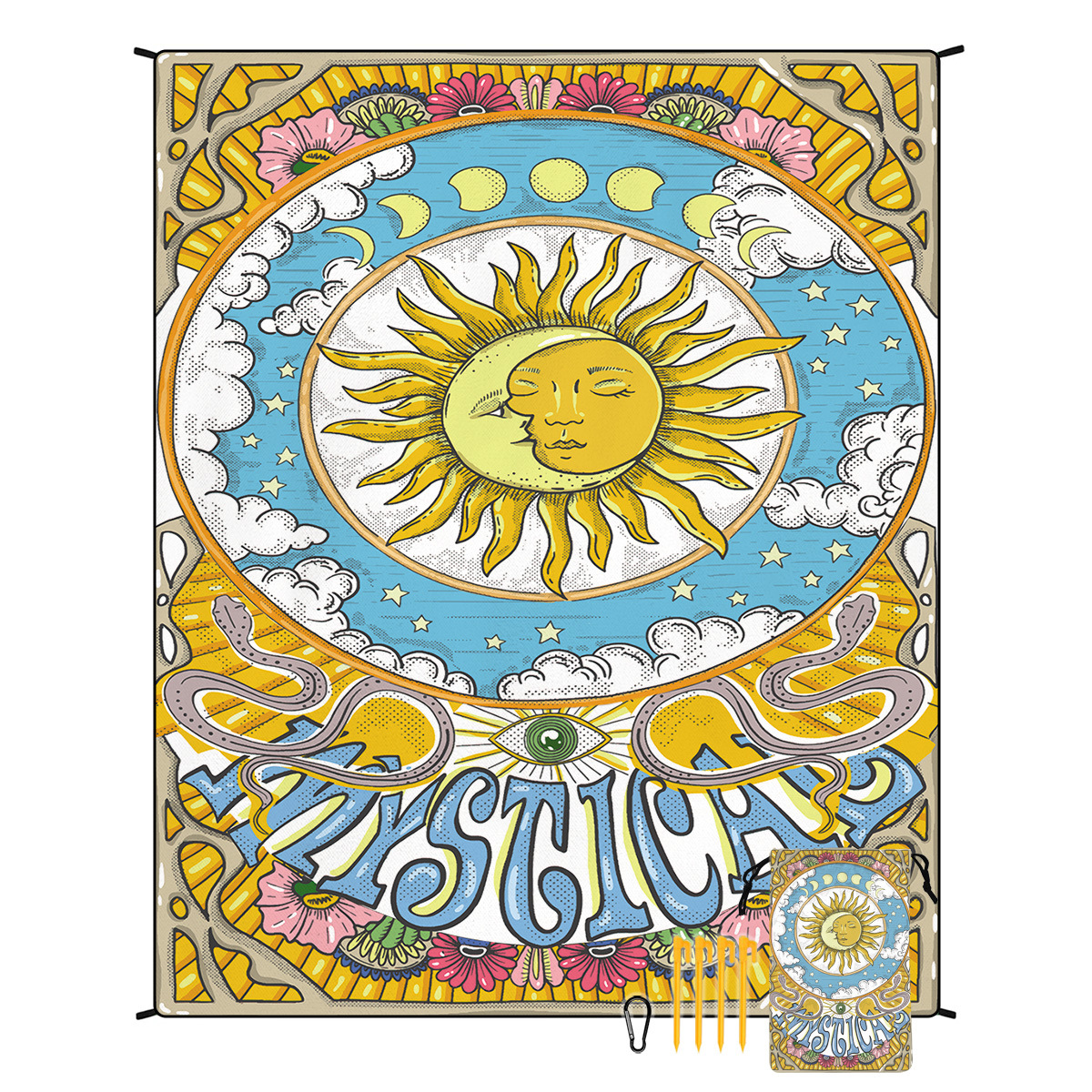 V888-ELOSUNG21250-202502241515-00 Style STD-001-41 Colorful Quick Dry Beach Mat Sand Proof Waterproof Outdoor Picnic Blanket - Compact & Lightweight - Image 1