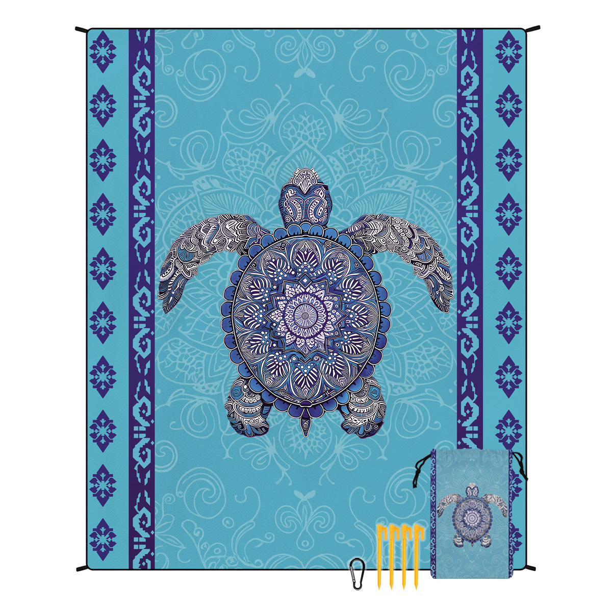 V888-ELOSUNG21260-202502241521-00 Style STD-001-51 Blue Quick Dry Beach Mat Sand Proof Waterproof Outdoor Picnic Blanket - Compact & Lightweight - Image 1