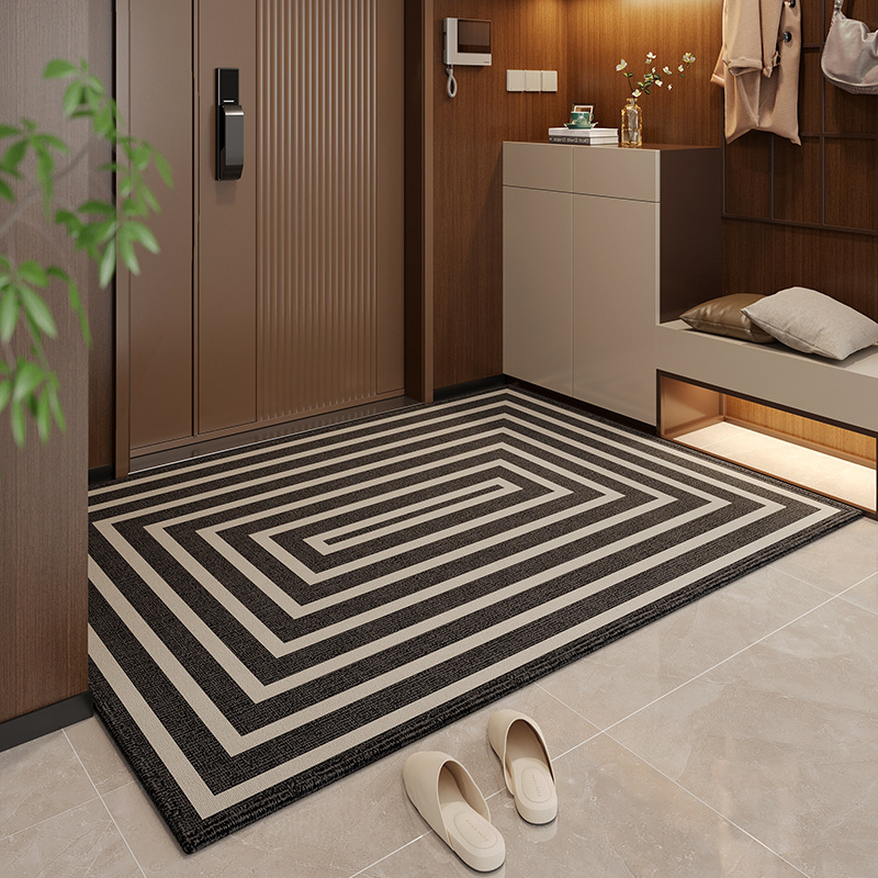 V888-ELOSUNG21393-202502271148-00 50*80cm Brown Style 4 Geometric Patterns Outdoor Entryway Mat - Non-Slip Welcome Rug for Front Door - Image 1