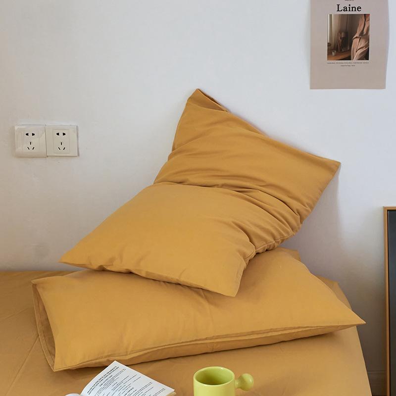 V888-ELOSUNG21527-202503031019-00 Yellow 100% Cotton Pillowcase Set - Envelope Closure(without pillow core) - Image 1