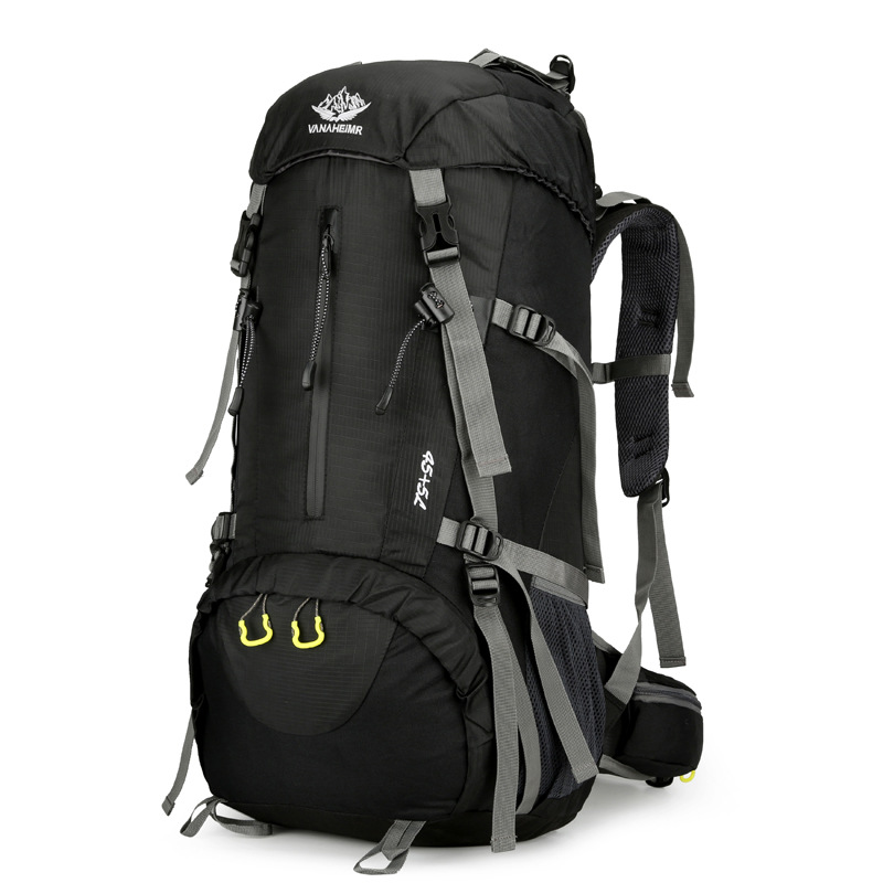 V888-ELOSUNG21543-202503041231-00 Black High-Capacity Nylon Hiking Backpack - Durable, Multi-Functional Outdoor Travel Pack - Image 1