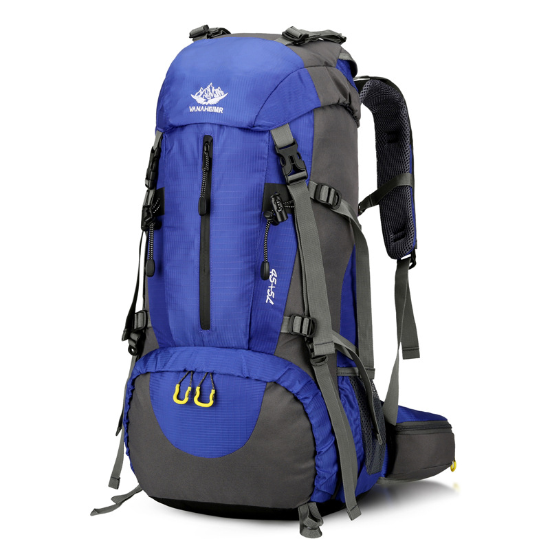 V888-ELOSUNG21546-202503041235-00 Blue High-Capacity Nylon Hiking Backpack - Durable, Multi-Functional Outdoor Travel Pack - Image 1