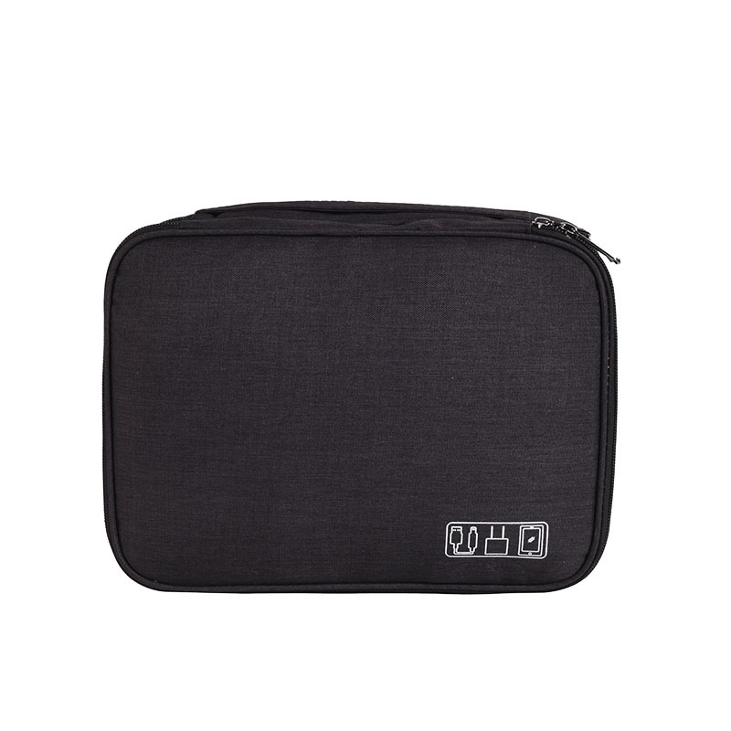 V888-ELOSUNG21596-202503071440-00 Black Durable Three-Layer Earphone & Digital Organizer - Waterproof Cosmetic & Cable Storage Pouch(Photography props not included, only the bag) - Image 1