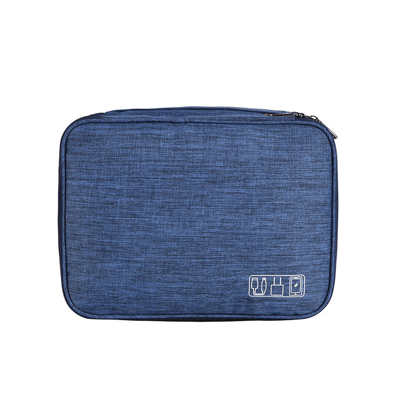 V888-ELOSUNG21600-202503071440-00 Dark Blue Durable Three-Layer Earphone & Digital Organizer - Waterproof Cosmetic & Cable Storage Pouch(Photography props not included, only the bag) - Image 1