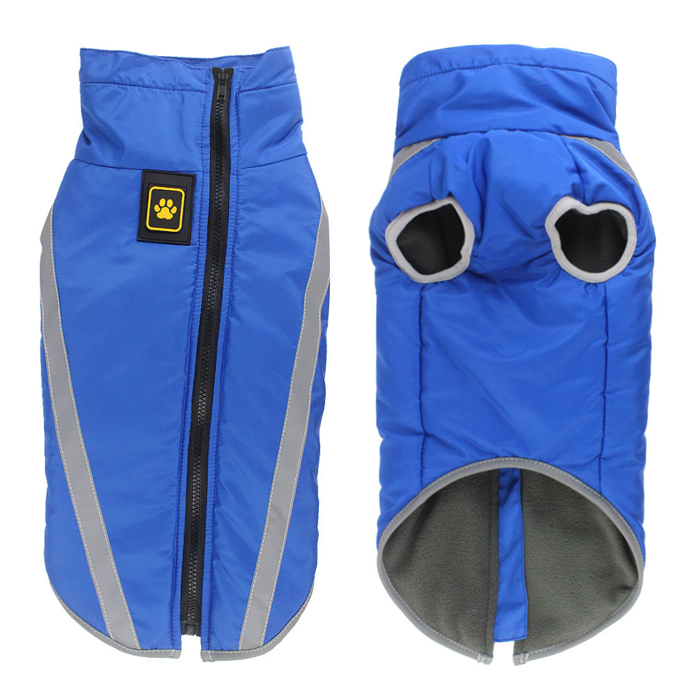 V888-ELOSUNG21890-202503131522-00 Size XL Blue Reflective Winter Dog Jacket - Warm & Waterproof Outdoor Coat for Large Breeds - Image 1