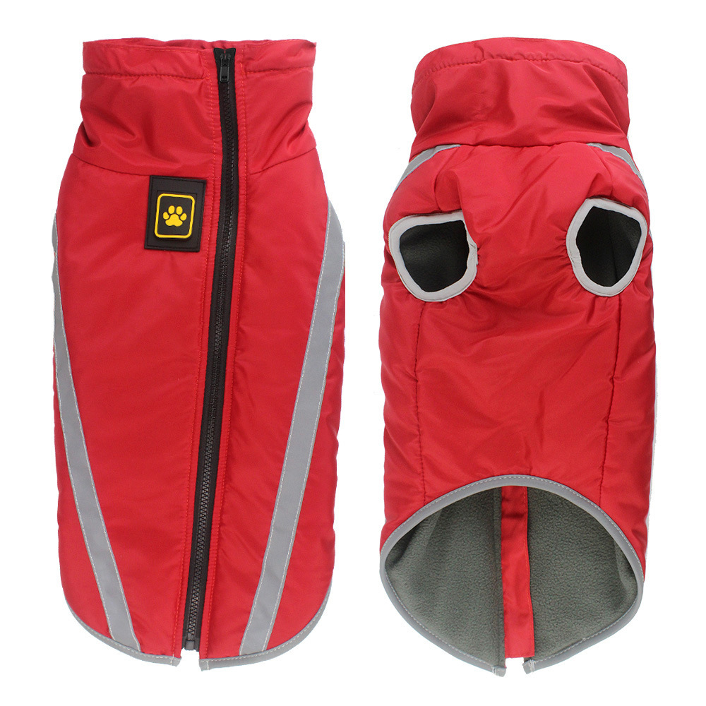V888-ELOSUNG21904-202503131526-00 Size 4XL Red Reflective Winter Dog Jacket - Warm & Waterproof Outdoor Coat for Large Breeds - Image 1