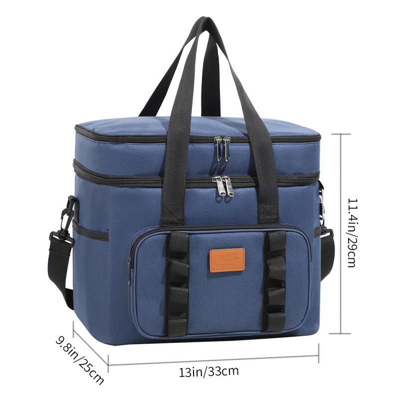 V888-ELOSUNG21915-202503131537-00 Navy Blue 23L Extra Large Insulated Cooler Bag with Double Layers - Perfect for Camping, Picnics, and Outdoor Adventures - Image 1