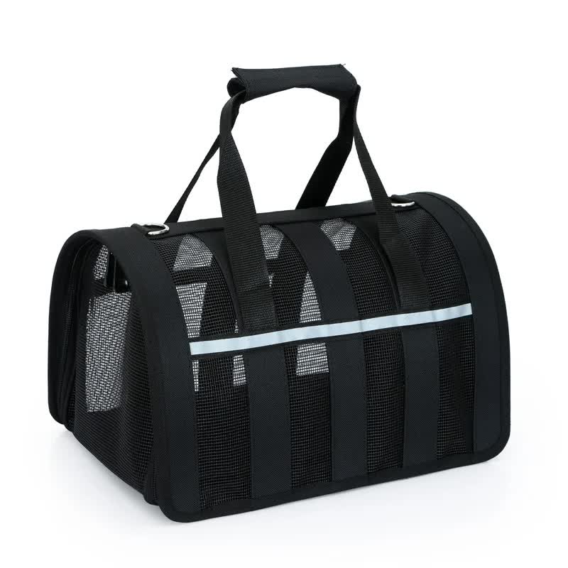 V888-ELOSUNG21985-202503180947-00 Size M Black Foldable Pet Carrier Bag - Lightweight, Breathable, and Spacious for All Seasons - Image 1