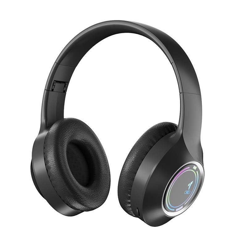 V888-ELOSUNG22224-202503211725-00 Black Bluetooth 5.2 Headphones - Foldable, Adjustable Headband, TF Card - Image 1