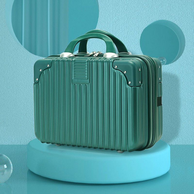 V888-ELOSUNG2223-202369-00 Retro 14-inch hand-made makeup box-retro dark green (no lock) - Image 1