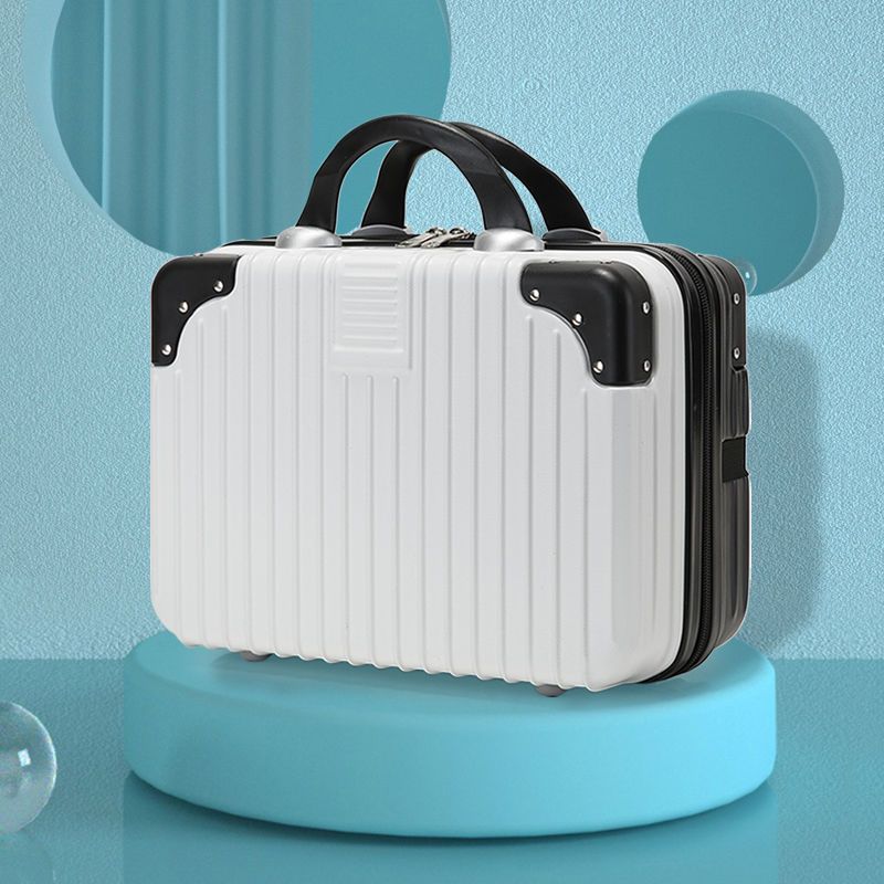 V888-ELOSUNG2224-202368-00 Retro 14-inch hand-made makeup box-retro white+black (no lock) - Image 1