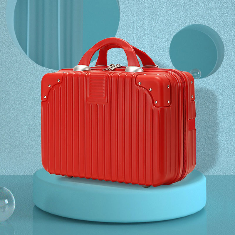 V888-ELOSUNG2225-202367-00 Retro 14-inch hand-made makeup box-retro big red (no lock) - Image 1