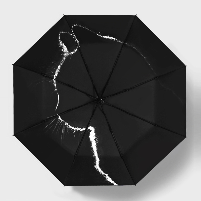 V888-ELOSUNG22263-202503211627-00 Cat Shadow Cute Cartoon Umbrella - Sun/Rain Umbrella - Image 1