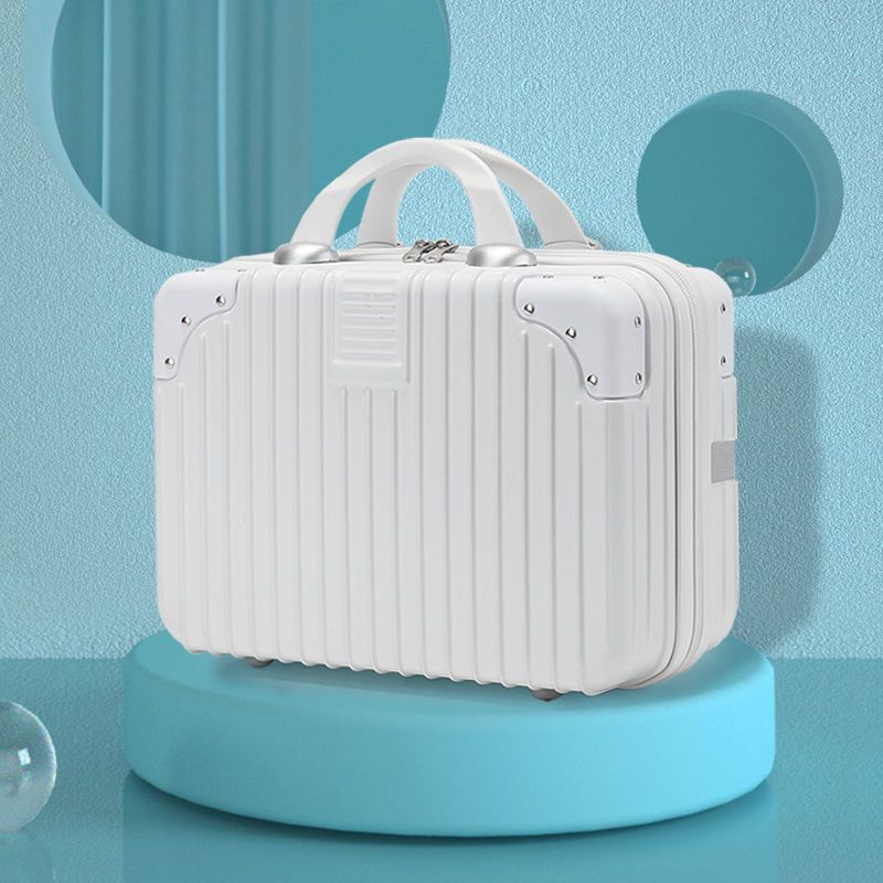 V888-ELOSUNG2228-202364-00 Retro 14-inch hand-made makeup box-retro white (no lock) (no lock) - Image 1