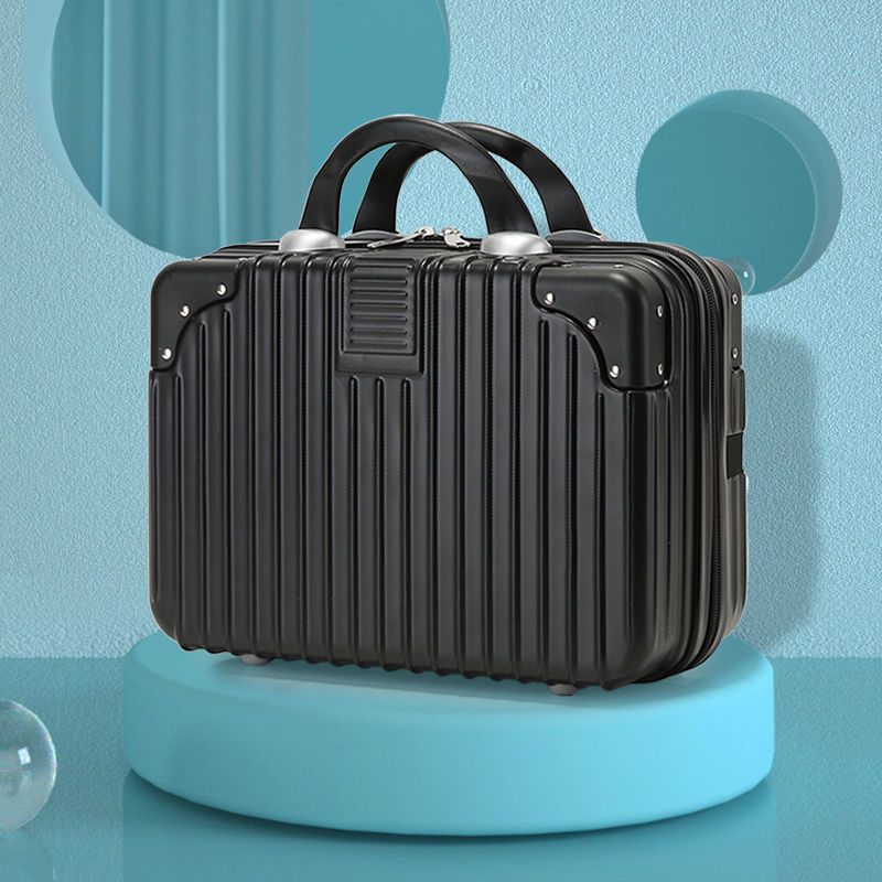 V888-ELOSUNG2229-202362-00 Retro 14-inch hand-made makeup box-Retro Harmful Black (No Lock) - Image 1