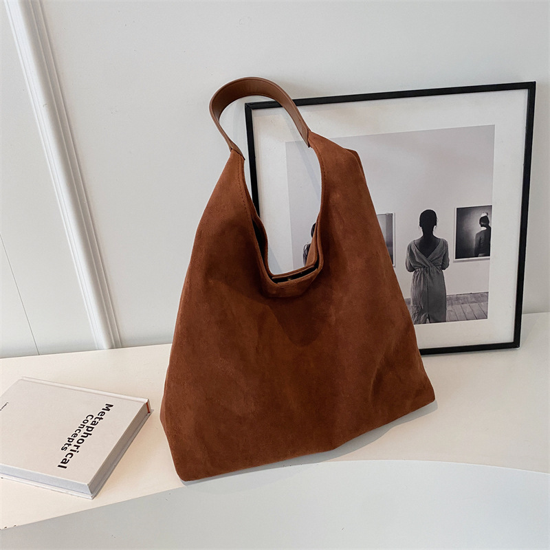 V888-ELOSUNG22393-202503251945-00 Brown Women's Vintage Bucket Bag - Fashionable Shoulder Bag - Image 1