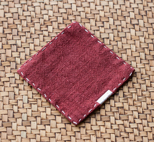 V888-ELOSUNG22406-202503252006-00 Rose Red Chinese Style Linen Coasters - Set of 4, Hand-Embroidered Tea Mats (9x9cm) - Image 1