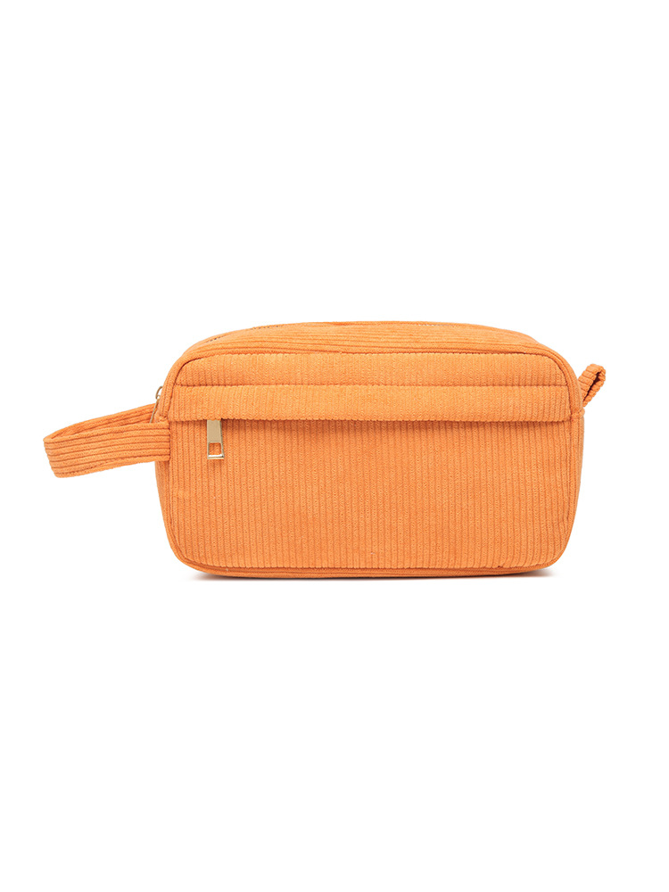 V888-ELOSUNG22415-202503251936-00 Orange 2-pcs Corduroy Pencil Case - Large Capacity Storage Bag - Image 1