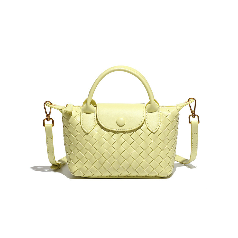 V888-ELOSUNG22505-202503271752-00 Jelly Yellow Woven Shoulder Bag - Stylish Dumpling Bag, Simple and Versatile Crossbody for Women - Image 1