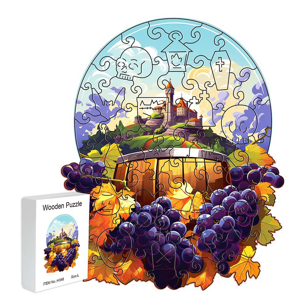 V888-ELOSUNG22735-202504011220-00 Wine grapes Wooden Puzzle - Vegetable & Fruit Design, Home Decor, Educational Toy (Size M) - Image 1