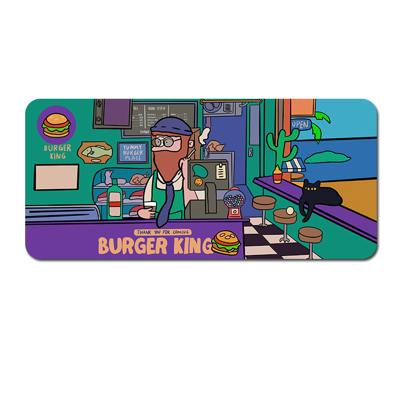 V888-ELOSUNG22924-202504141526-00 Extended Gaming Mousepad (90x40x0.4cm) - Big Beard Uncle Design, Stitched Edges - Style 1 - Image 1