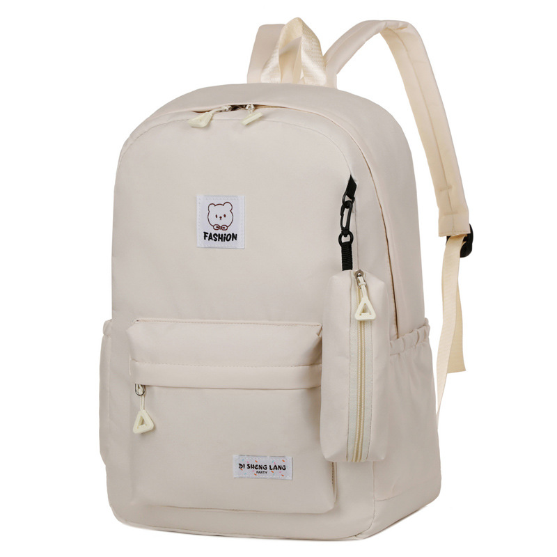 V888-ELOSUNG23139-202503211825-00 White Large Capacity Travel Backpack for Girls - Waterproof School Bag with Detachable Pencil Case - Image 1
